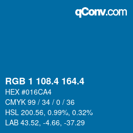 カラーコード: RGB 1 108.4 164.4 | qconv.com