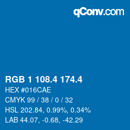 カラーコード: RGB 1 108.4 174.4 | qconv.com