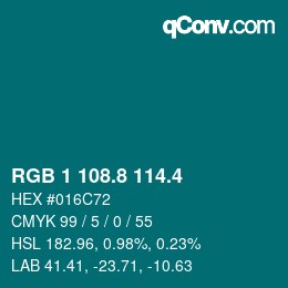 カラーコード: RGB 1 108.8 114.4 | qconv.com
