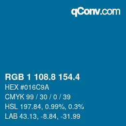 カラーコード: RGB 1 108.8 154.4 | qconv.com