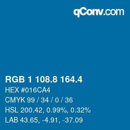 カラーコード: RGB 1 108.8 164.4 | qconv.com