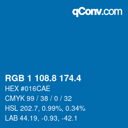 カラーコード: RGB 1 108.8 174.4 | qconv.com
