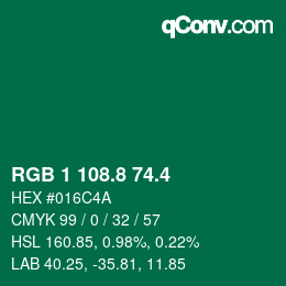 カラーコード: RGB 1 108.8 74.4 | qconv.com