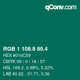 カラーコード: RGB 1 108.8 89.4 | qconv.com