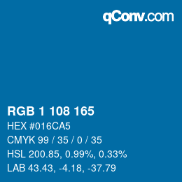 Color code: RGB 1 108 165 | qconv.com