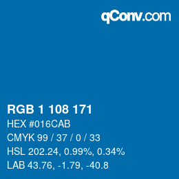 カラーコード: RGB 1 108 171 | qconv.com