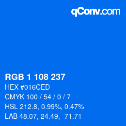 Color code: RGB 1 108 237 | qconv.com