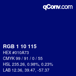 Color code: RGB 1 10 115 | qconv.com