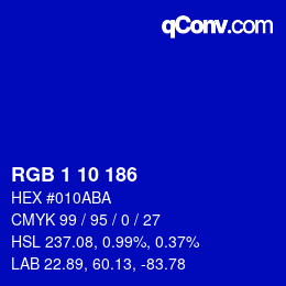 Color code: RGB 1 10 186 | qconv.com