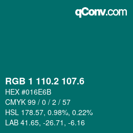 カラーコード: RGB 1 110.2 107.6 | qconv.com
