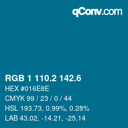 カラーコード: RGB 1 110.2 142.6 | qconv.com