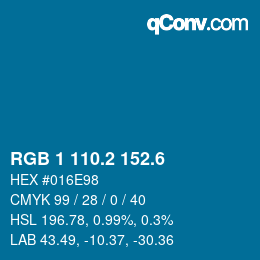 カラーコード: RGB 1 110.2 152.6 | qconv.com