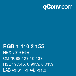 カラーコード: RGB 1 110.2 155 | qconv.com
