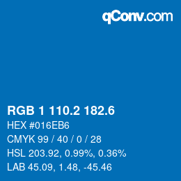 カラーコード: RGB 1 110.2 182.6 | qconv.com