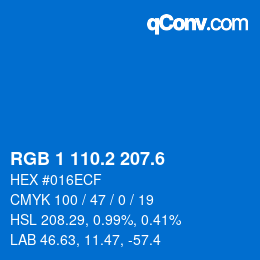 カラーコード: RGB 1 110.2 207.6 | qconv.com