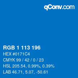 Color code: RGB 1 113 196 | qconv.com