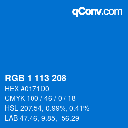 Color code: RGB 1 113 208 | qconv.com
