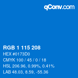 Color code: RGB 1 115 208 | qconv.com