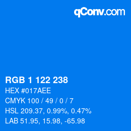Color code: RGB 1 122 238 | qconv.com