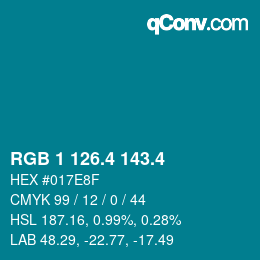 カラーコード: RGB 1 126.4 143.4 | qconv.com