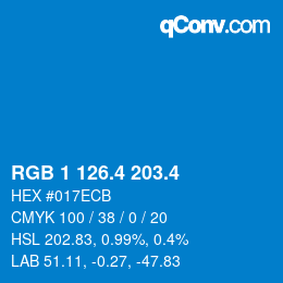 カラーコード: RGB 1 126.4 203.4 | qconv.com
