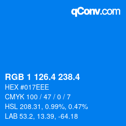 カラーコード: RGB 1 126.4 238.4 | qconv.com