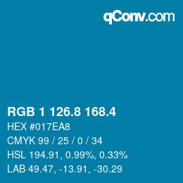 カラーコード: RGB 1 126.8 168.4 | qconv.com