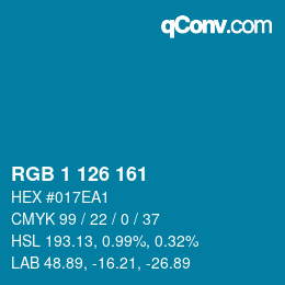 Color code: RGB 1 126 161 | qconv.com