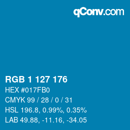 Color code: RGB 1 127 176 | qconv.com