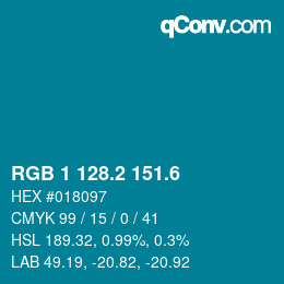 カラーコード: RGB 1 128.2 151.6 | qconv.com
