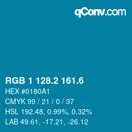 カラーコード: RGB 1 128.2 161.6 | qconv.com