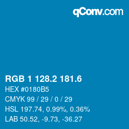 カラーコード: RGB 1 128.2 181.6 | qconv.com