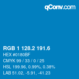 カラーコード: RGB 1 128.2 191.6 | qconv.com