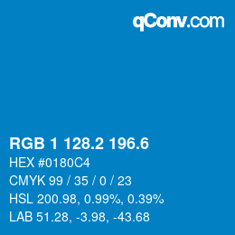 カラーコード: RGB 1 128.2 196.6 | qconv.com