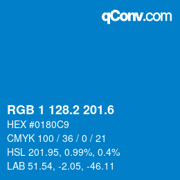カラーコード: RGB 1 128.2 201.6 | qconv.com