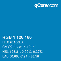 Color code: RGB 1 128 186 | qconv.com