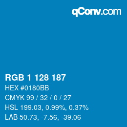カラーコード: RGB 1 128 187 | qconv.com