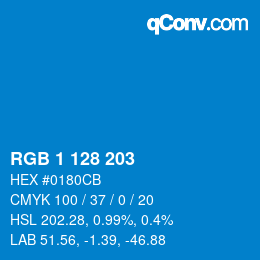 Color code: RGB 1 128 203 | qconv.com