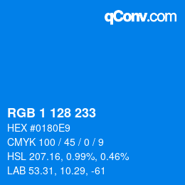 Color code: RGB 1 128 233 | qconv.com