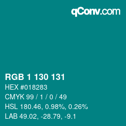 Color code: RGB 1 130 131 | qconv.com