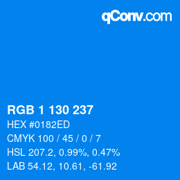 Color code: RGB 1 130 237 | qconv.com