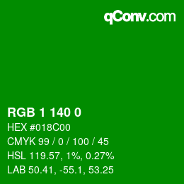カラーコード: RGB 1 140 0 | qconv.com