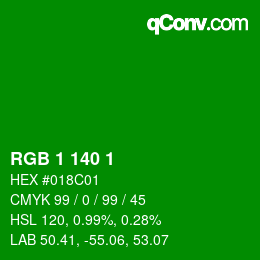 Color code: RGB 1 140 1 | qconv.com