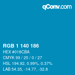 Color code: RGB 1 140 186 | qconv.com