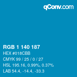Color code: RGB 1 140 187 | qconv.com