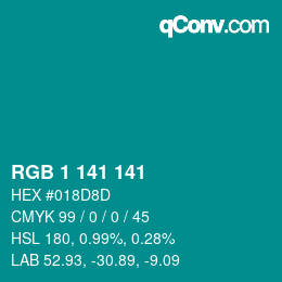 カラーコード: RGB 1 141 141 | qconv.com