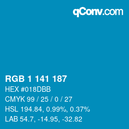 Color code: RGB 1 141 187 | qconv.com - big