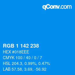 Color code: RGB 1 142 238 | qconv.com