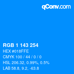 颜色代码: RGB 1 143 254 | qconv.com