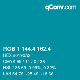カラーコード: RGB 1 144.4 162.4 | qconv.com